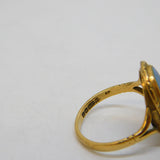 9ct Yellow Gold Wedgwood Athena Cameo Dress Ring Vintage 1973 Birmingham