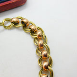 9ct Two-Tone Yellow & Rose Gold Fancy Link Bracelet Antique c1940 Art Deco