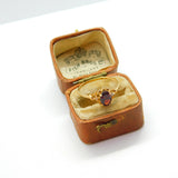 9ct Yellow Gold & Bohemian Garnet Set Dress Ring Vintage c1980
