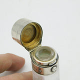 Victorian Sterling Silver Essex Crystal Carved Robin Topped Scent Bottle Antique 1879 London