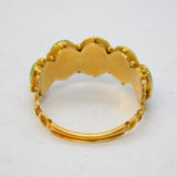 George III 15ct Yellow Gold Five-Stone Green Chalcedony Dress Ring Antique
