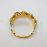 George III 15ct Yellow Gold Five-Stone Green Chalcedony Dress Ring Antique