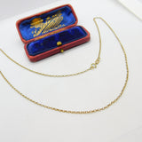 9ct Yellow Gold Cable Link Chain Necklace 20" Length Vintage c1970