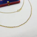 9ct Yellow Gold Cable Link Chain Necklace 20" Length Vintage c1970
