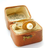 9ct Yellow Gold & Pearl Set Modernist Statement Ring 1967 London Vintage