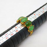 George III 15ct Yellow Gold Five-Stone Green Chalcedony Dress Ring Antique