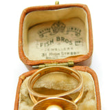 9ct Yellow Gold & Pearl Set Modernist Statement Ring 1967 London Vintage