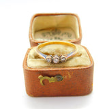 Victorian 18ct Yellow Gold & Three-Stone Diamond Band Ring c1890 Antique