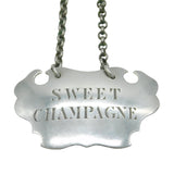 Victorian Sterling Silver Escutcheon 'Sweet Champagne' Decanter Label Antique
