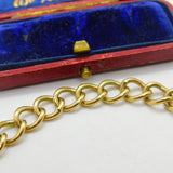 Chunky 9ct Yellow Gold Charm Bracelet with Heart Lock Clasp 1975 Birmingham
