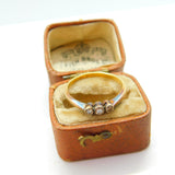 Victorian 18ct Yellow Gold & Three-Stone Diamond Band Ring c1890 Antique