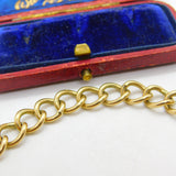 Chunky 9ct Yellow Gold Charm Bracelet with Heart Lock Clasp 1975 Birmingham