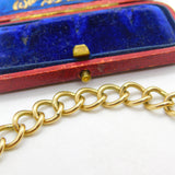 Chunky 9ct Yellow Gold Charm Bracelet with Heart Lock Clasp 1975 Birmingham