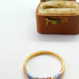 Victorian 18ct Yellow Gold & Three-Stone Diamond Band Ring c1890 Antique