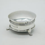 Sterling Silver Circular Jewellery or Ring Box Antique 1911 Birmingham Art Deco