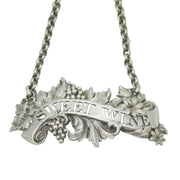 Victorian Sterling Silver 'Sweet Wine' Decanter Label Antique 1848 London