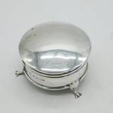 Sterling Silver Circular Jewellery or Ring Box Antique 1911 Birmingham Art Deco