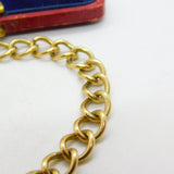 Chunky 9ct Yellow Gold Charm Bracelet with Heart Lock Clasp 1975 Birmingham