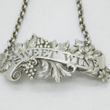 Victorian Sterling Silver 'Sweet Wine' Decanter Label Antique 1848 London