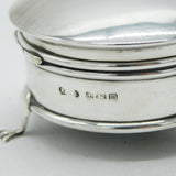 Sterling Silver Circular Jewellery or Ring Box Antique 1911 Birmingham Art Deco