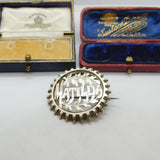 Victorian Sterling Silver Matilda Name Christening Brooch Antique c1880