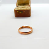9ct Rose Gold Wedding Band Ring 1939 Chester Antique Art Deco Size L UK