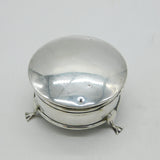 Sterling Silver Circular Jewellery or Ring Box Antique 1911 Birmingham Art Deco