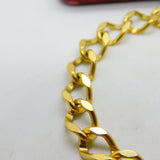 9ct Yellow Gold Curb Link Charm Bracelet with Heart Lock Clasp Vintage Sheffield
