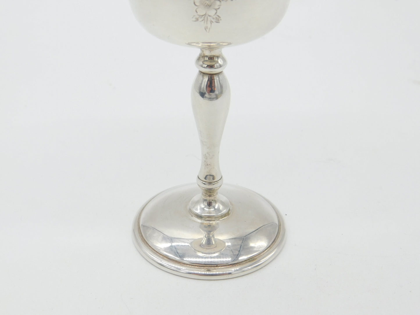 Sterling Silver Floral Pattern Wine Goblet or Chalice Vintage 1963 Birmingham