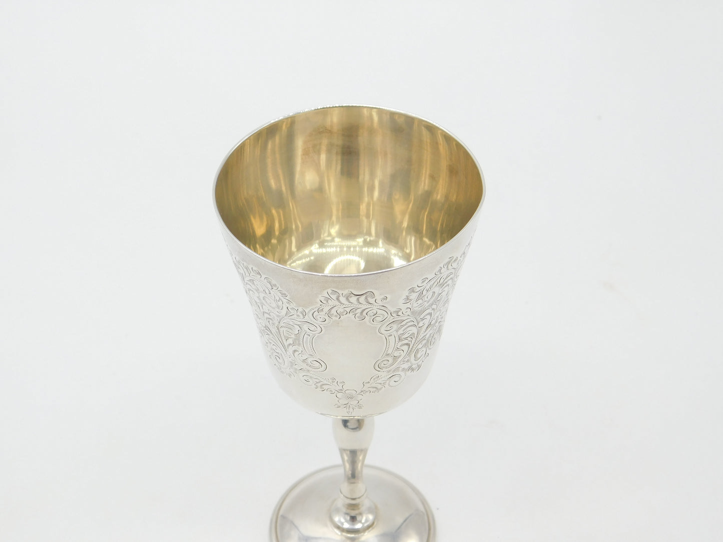 Sterling Silver Floral Pattern Wine Goblet or Chalice Vintage 1963 Birmingham