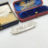 Victorian Sterling Silver Pollie Name Christening Brooch Antique 1890 Birmingham