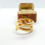 9ct Yellow Gold Victorian Style Coiled Snake Statement Ring Vintage c1990