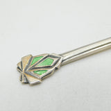 Sterling Silver Colourful Enamel Boxed Set of Teaspoons Antique 1947 Art Deco