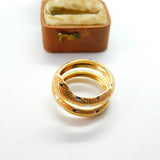 9ct Yellow Gold Victorian Style Coiled Snake Statement Ring Vintage c1990