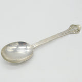 Edwardian Sterling Silver Floral Picture Back Medieval Style Spoon Antique 1909