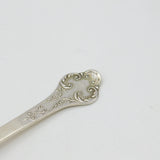 Edwardian Sterling Silver Floral Picture Back Medieval Style Spoon Antique 1909