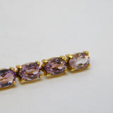 9ct Yellow Gold Six-Stone Amethyst Set Bar Brooch Vintage 1989 Birmingham