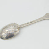 Edwardian Sterling Silver Floral Picture Back Medieval Style Spoon Antique 1909