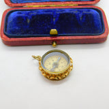 9ct Yellow Gold Working Compass Fob or Pendant Vintage 1967 London