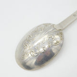 Edwardian Sterling Silver Floral Picture Back Medieval Style Spoon Antique 1909