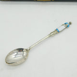 WW1 Sterling Silver Enamel Nurse Pattern Teaspoons Antique 1914 Birmingham