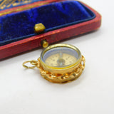 9ct Yellow Gold Working Compass Fob or Pendant Vintage 1967 London