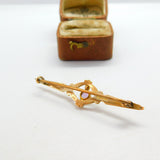 9ct Yellow Gold and Amethyst Set Bar Brooch 1933 Birmingham Vintage
