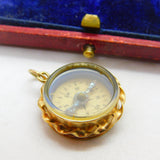 9ct Yellow Gold Working Compass Fob or Pendant Vintage 1967 London