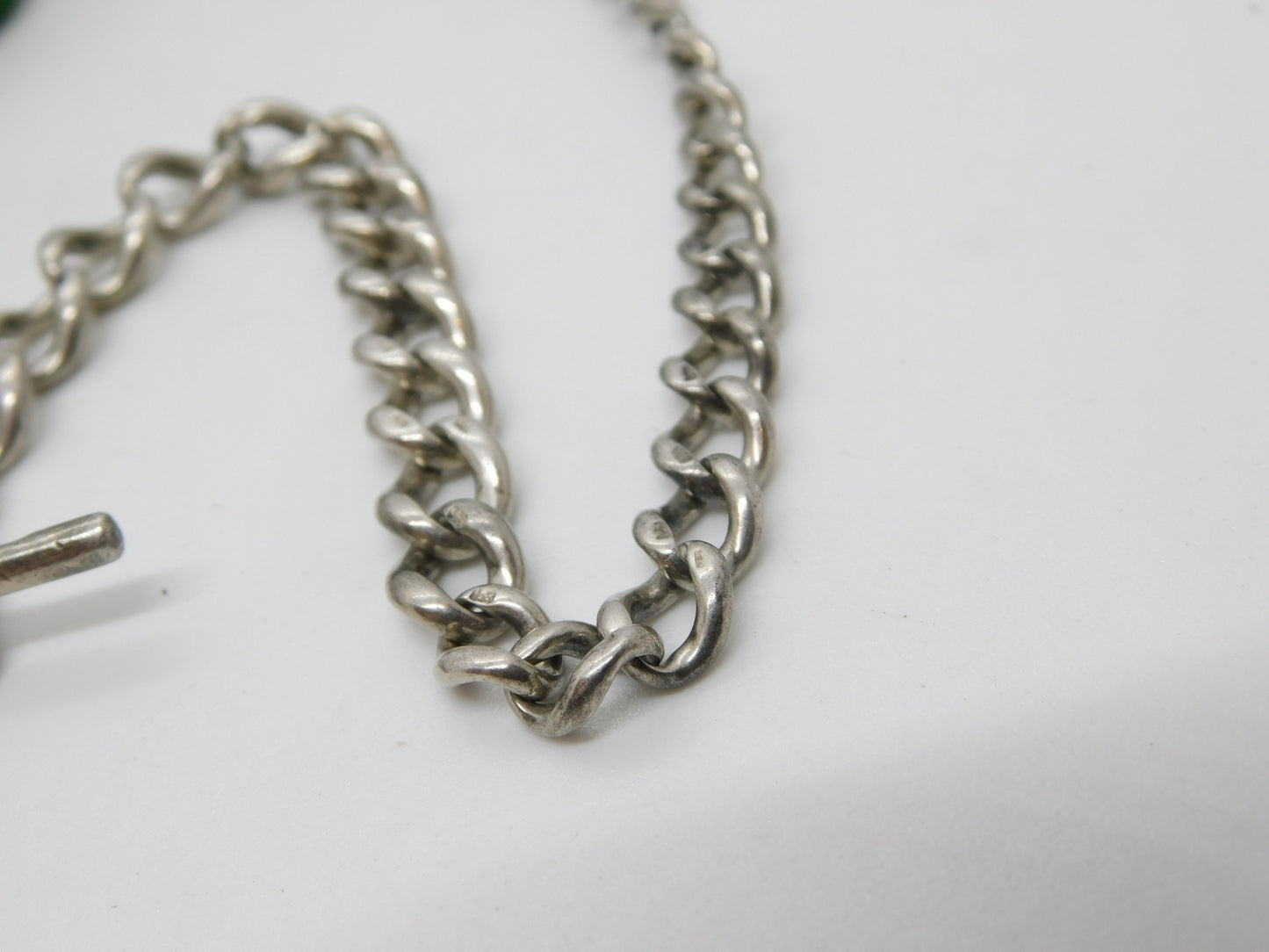 Victorian Sterling Silver Double Albert Watch Chain Antique 1898 Birmingham