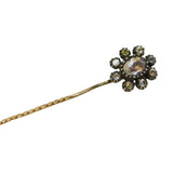 George III 9ct Rose Gold Crystal Set Floral Stick Pin Antique c1790