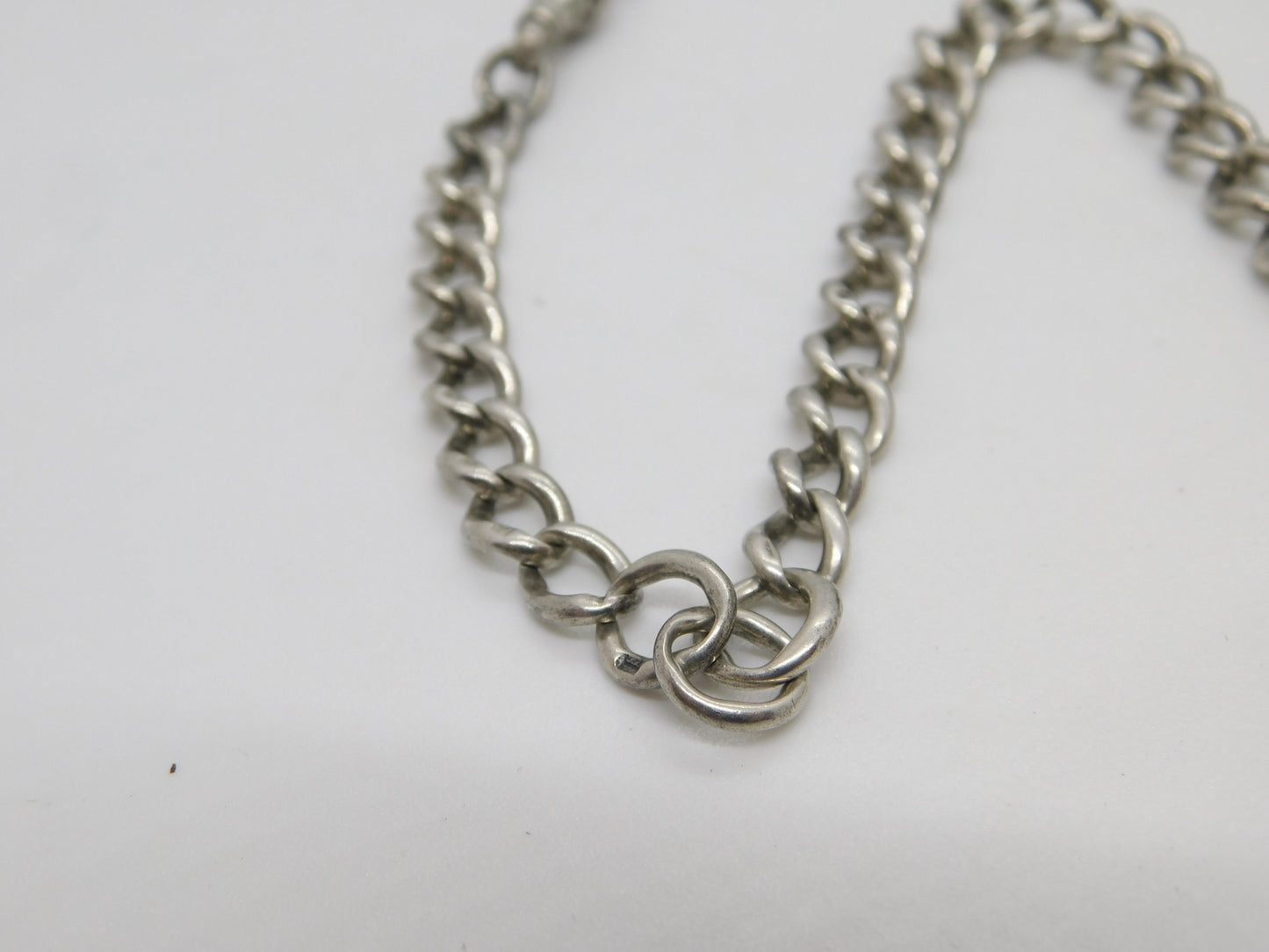 Victorian Sterling Silver Double Albert Watch Chain Antique 1898 Birmingham