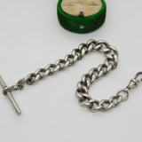 Edwardian Sterling Silver Graduating Short Albert Watch Chain Antique 1904