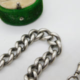 Edwardian Sterling Silver Graduating Short Albert Watch Chain Antique 1904