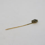 George III 9ct Rose Gold Crystal Set Floral Stick Pin Antique c1790